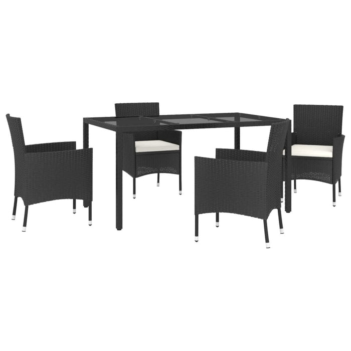 Set mobilier de grădină cu perne, 5 piese, negru, poliratan - WALTI WALTI