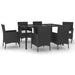 Set mobilier de grădină cu perne, 7 piese, negru, poliratan - WALTI WALTI