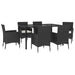 Set mobilier de grădină cu perne, 7 piese, negru, poliratan - WALTI WALTI