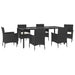 Set mobilier de grădină cu perne, 7 piese, negru, poliratan - WALTI WALTI