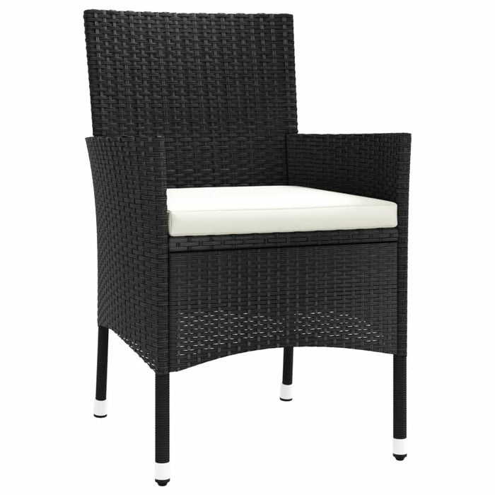 Set mobilier de grădină cu perne, 7 piese, negru, poliratan - WALTI WALTI
