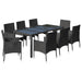 Set mobilier de grădină cu perne, 9 piese, negru, poliratan - WALTI WALTI