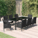 Set mobilier de grădină cu perne, 9 piese, negru, poliratan - WALTI WALTI