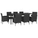Set mobilier de grădină cu perne, 9 piese, negru, poliratan - WALTI WALTI