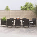 Set mobilier de grădină cu perne, 9 piese, negru, poliratan - WALTI WALTI