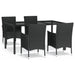 Set mobilier de grădină cu perne, 5 piese, negru, poliratan - WALTI WALTI