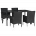 Set mobilier de grădină cu perne, 5 piese, negru, poliratan - WALTI WALTI