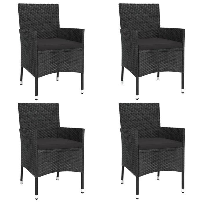 Set mobilier de grădină cu perne, 5 piese, negru, poliratan - WALTI WALTI