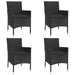 Set mobilier de grădină cu perne, 5 piese, negru, poliratan - WALTI WALTI