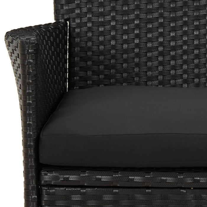 Set mobilier de grădină cu perne, 5 piese, negru, poliratan - WALTI WALTI
