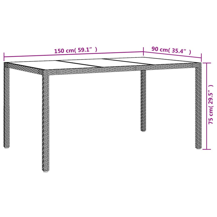Set mobilier de grădină cu perne, 5 piese, negru, poliratan - WALTI WALTI