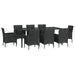 Set mobilier de grădină cu perne, 9 piese, negru, poliratan - WALTI WALTI