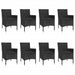 Set mobilier de grădină cu perne, 9 piese, negru, poliratan - WALTI WALTI