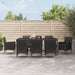 Set mobilier de grădină cu perne, 9 piese, negru, poliratan - WALTI WALTI