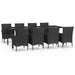 Set mobilier de grădină cu perne, 9 piese, negru, poliratan - WALTI WALTI