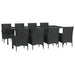 Set mobilier de grădină cu perne, 9 piese, negru, poliratan - WALTI WALTI