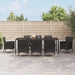 Set mobilier de grădină cu perne, 9 piese, negru, poliratan - WALTI WALTI