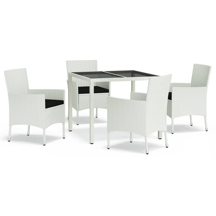 Set mobilier de grădină cu perne, 5 piese, alb, poliratan - WALTI WALTI