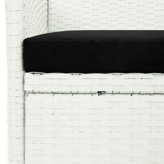 Set mobilier de grădină cu perne, 5 piese, alb, poliratan - WALTI WALTI
