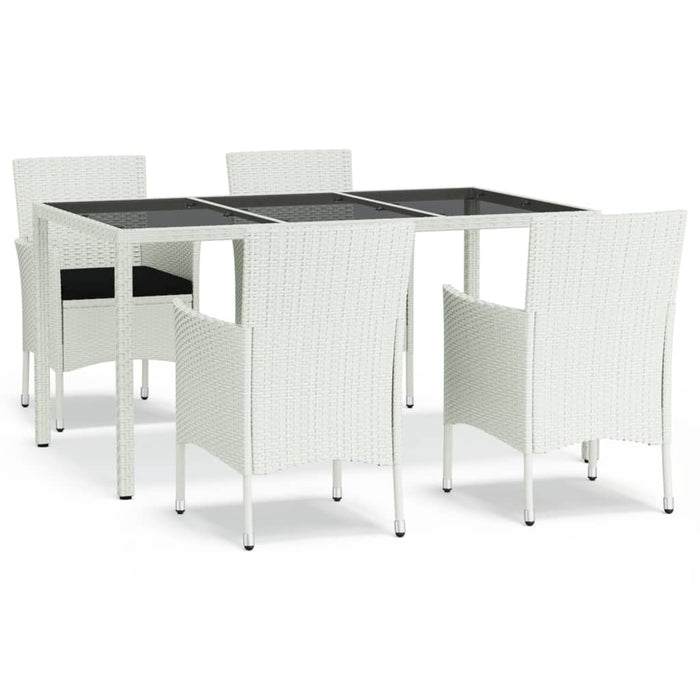 Set mobilier de grădină cu perne, 5 piese, alb, poliratan - WALTI WALTI