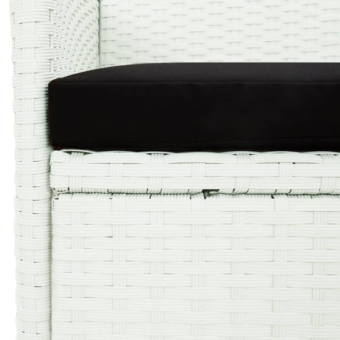 Set mobilier de grădină cu perne, 5 piese, alb, poliratan - WALTI WALTI