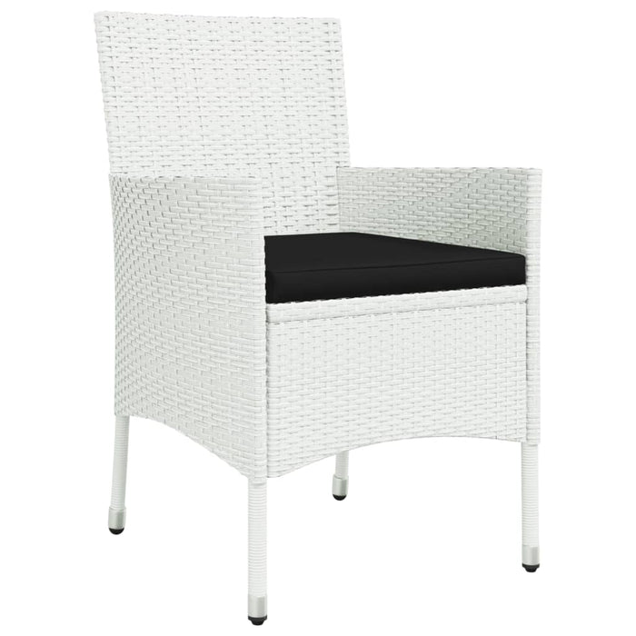Set mobilier de grădină cu perne, 9 piese, alb, poliratan - WALTI WALTI