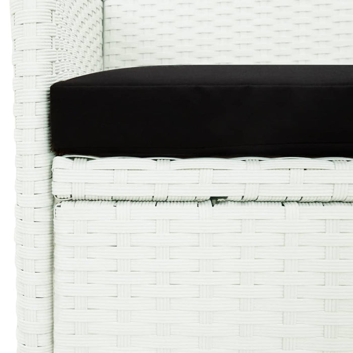 Set mobilier de grădină cu perne, 9 piese, alb, poliratan - WALTI WALTI