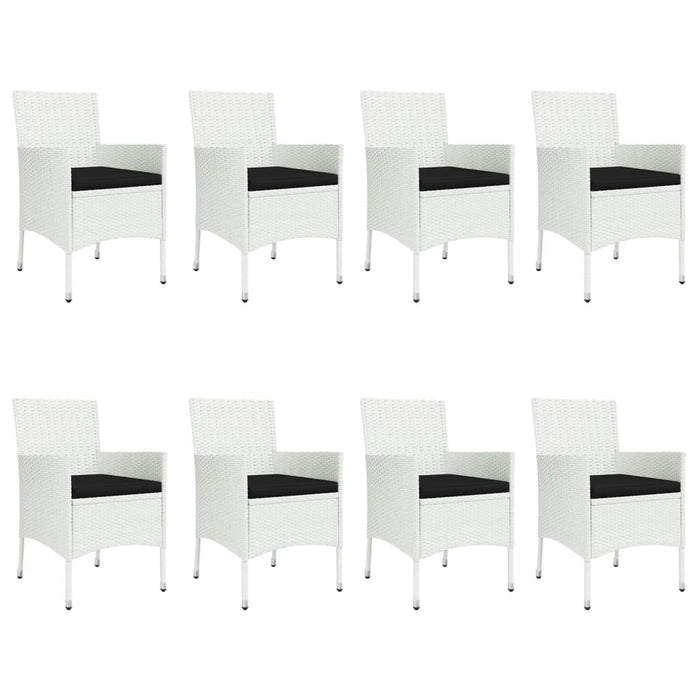 Set mobilier de grădină cu perne, 9 piese, alb, poliratan - WALTI WALTI