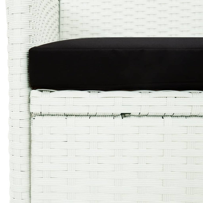 Set mobilier de grădină cu perne, 9 piese, alb, poliratan - WALTI WALTI