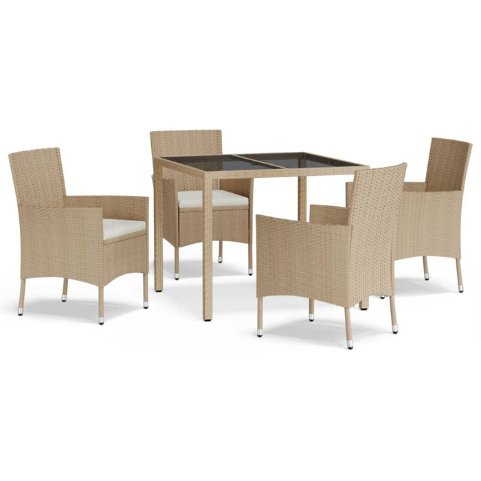 Set mobilier de grădină cu perne, 5 piese, bej, poliratan - WALTI WALTI