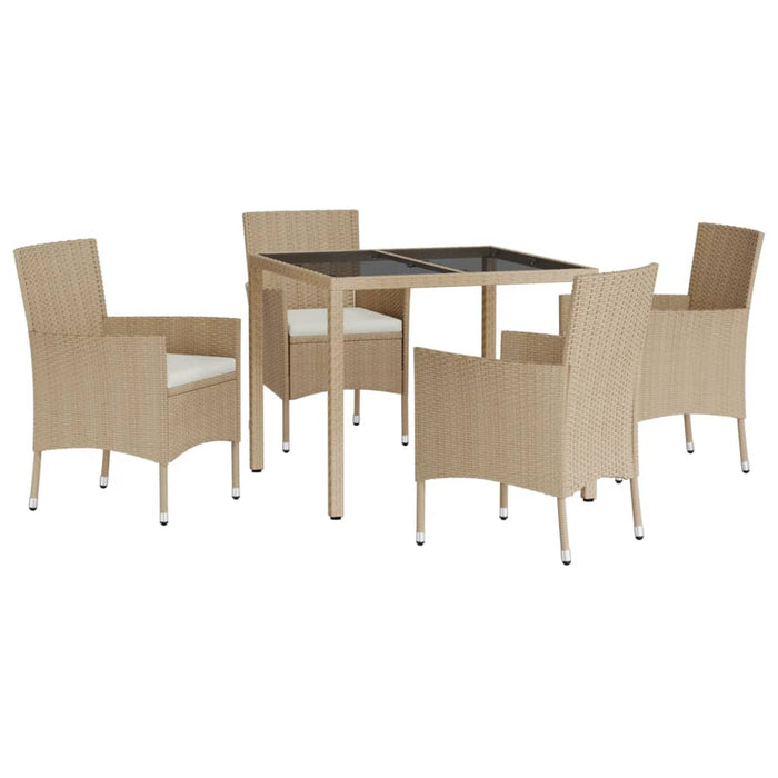 Set mobilier de grădină cu perne, 5 piese, bej, poliratan - WALTI WALTI