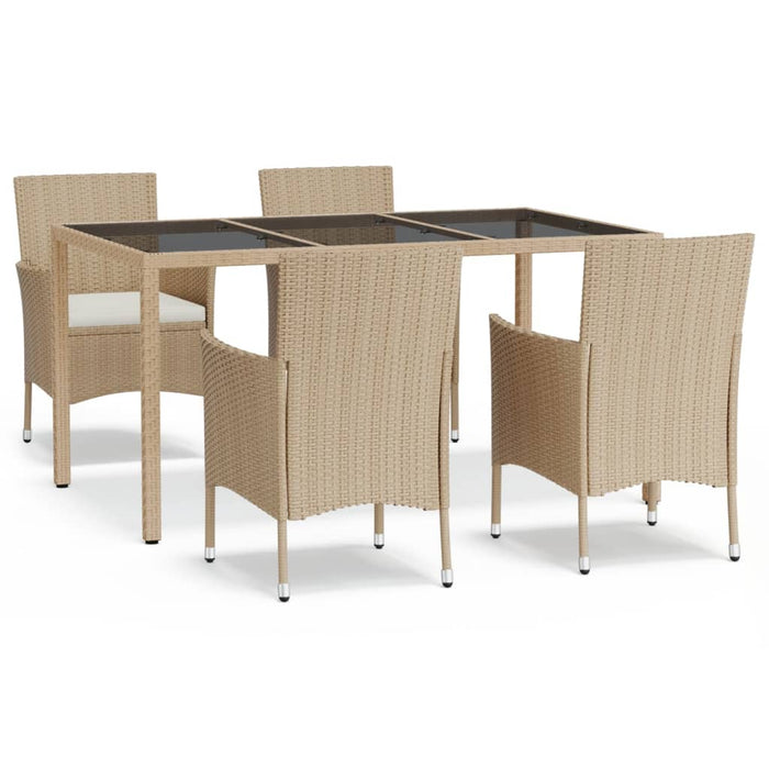 Set mobilier de grădină cu perne, 5 piese, bej, poliratan - WALTI WALTI