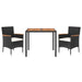Set mobilier de grădină cu perne, 3 piese, negru, poliratan - WALTI WALTI
