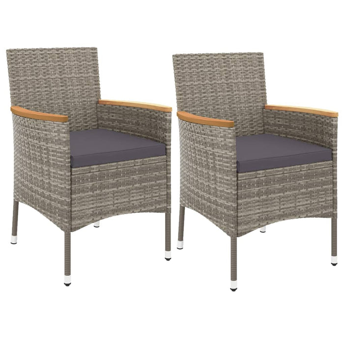 Set mobilier de grădină cu perne, 3 piese, gri, poliratan - WALTI WALTI