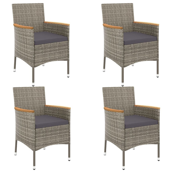 Set mobilier de grădină cu perne, 5 piese, gri, poliratan - WALTI WALTI