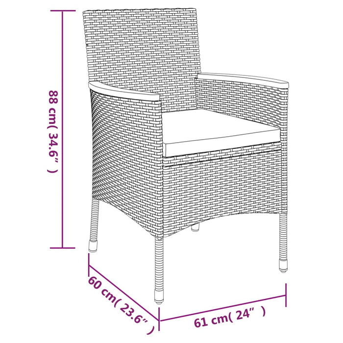 Set mobilier de grădină cu perne, 5 piese, gri, poliratan - WALTI WALTI
