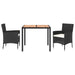 Set mobilier de grădină cu perne, 3 piese, negru, poliratan - WALTI WALTI