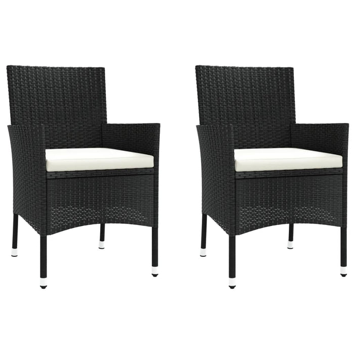 Set mobilier de grădină cu perne, 3 piese, negru, poliratan - WALTI WALTI