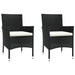Set mobilier de grădină cu perne, 3 piese, negru, poliratan - WALTI WALTI