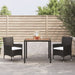 Set mobilier de grădină cu perne, 3 piese, negru, poliratan - WALTI WALTI