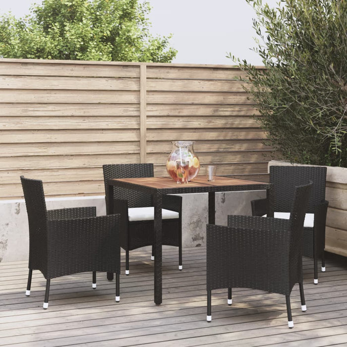 Set mobilier de grădină cu perne, 5 piese, negru, poliratan - WALTI WALTI