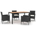 Set mobilier de grădină cu perne, 5 piese, negru, poliratan - WALTI WALTI