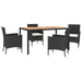 Set mobilier de grădină cu perne, 5 piese, negru, poliratan - WALTI WALTI