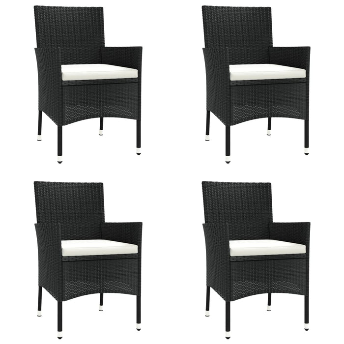 Set mobilier de grădină cu perne, 5 piese, negru, poliratan - WALTI WALTI