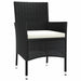 Set mobilier de grădină cu perne, 5 piese, negru, poliratan - WALTI WALTI