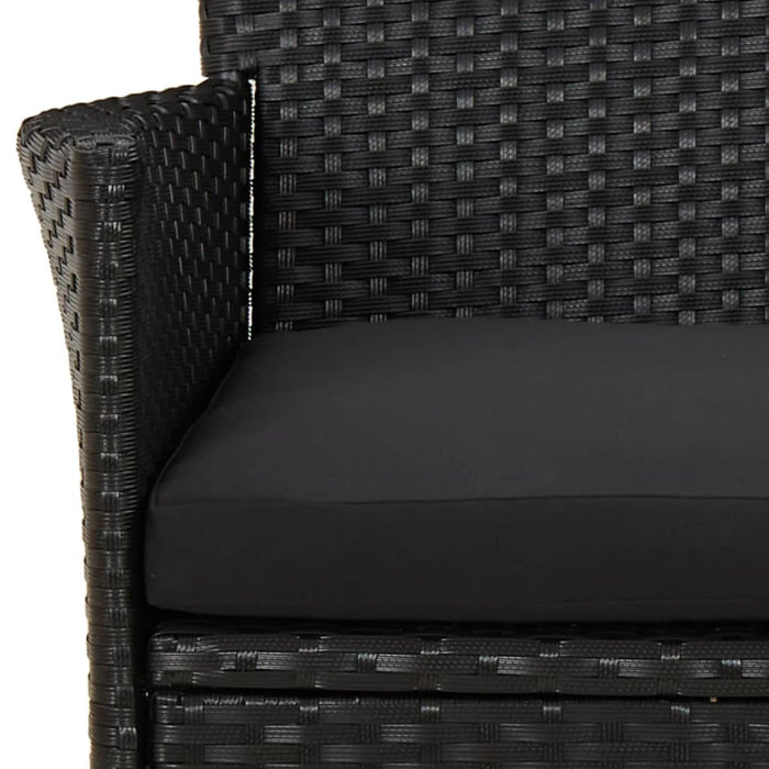 Set mobilier de grădină cu perne, 5 piese, negru, poliratan - WALTI WALTI