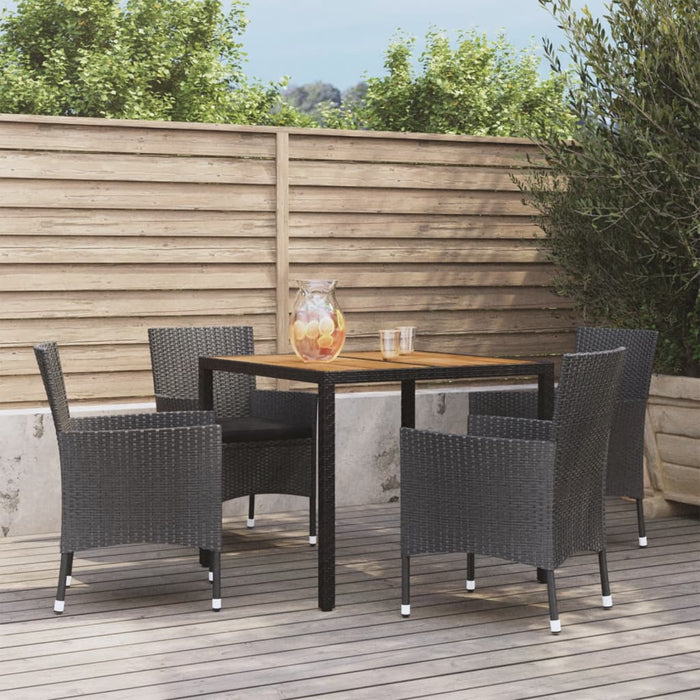 Set mobilier de grădină cu perne, 5 piese, negru, poliratan - WALTI WALTI
