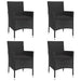 Set mobilier de grădină cu perne, 5 piese, negru, poliratan - WALTI WALTI