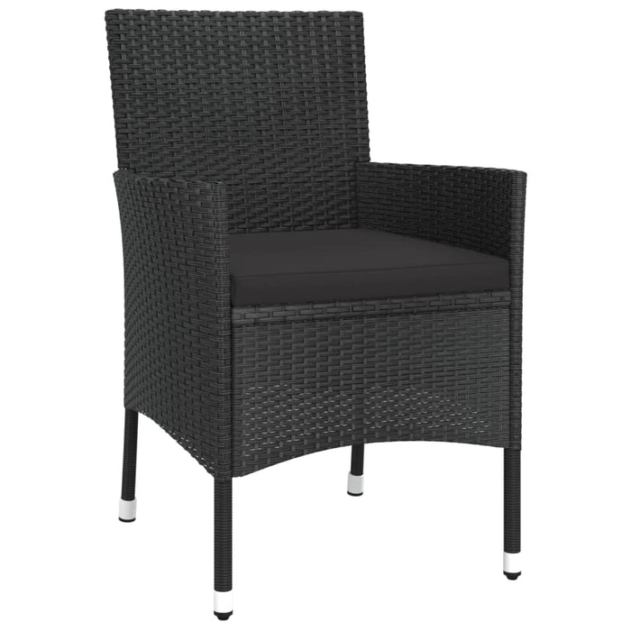 Set mobilier de grădină cu perne, 5 piese, negru, poliratan - WALTI WALTI