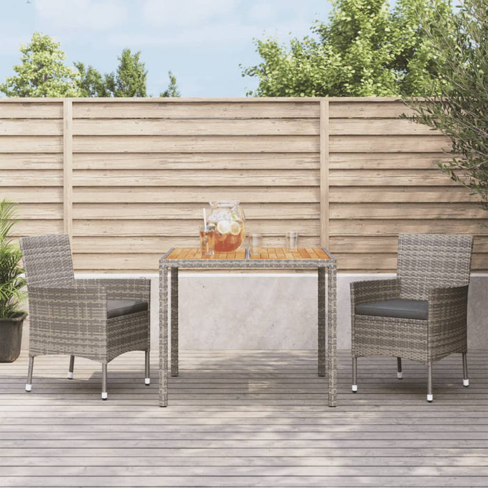 Set mobilier de grădină cu perne, 3 piese, gri, poliratan - WALTI WALTI